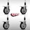 Service Caster 5'' SS Black Poly Swivel 1-1/8'' Expanding Stem Caster Set Total Lock Brake, 4PK SCC-SSEXTTL20S514-PPUB-BLK-118-4 - alternate 2